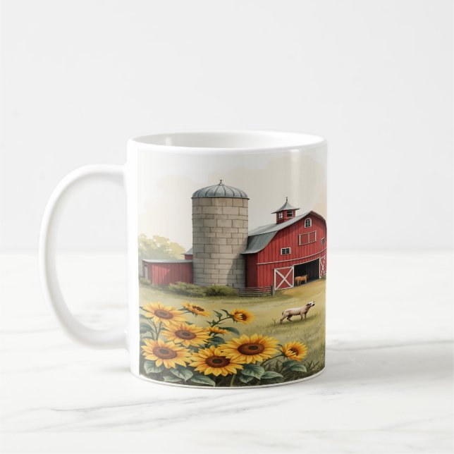 Taza De Café Acuarela Rustic Farmhouse (Izquierda)