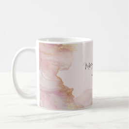 Taza De Café Acuarela Seraphina Rosa y Gold Mug