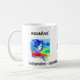 Taza De Café acuarela Signo y características de Aquarius zodia