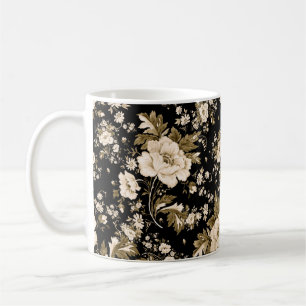 Taza De Café Acuarela sin fisuras y delicado patrón de flores