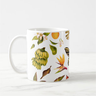 Taza De Café Acuarela tropical Vintage con objeto aislado