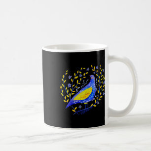 Taza De Café Acuarela Ucrania Floral Paz Pájaro Niños Mujeres