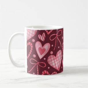 Taza De Café Acuarela Valentine: Rosa de Borgoña