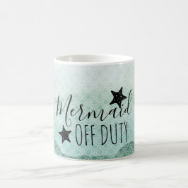 Taza de café acuarela verde Sirena fuera de servic