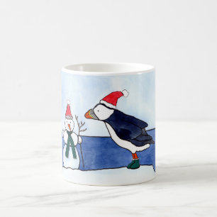 Taza De Café Acuarela y tinta lindas del frailecillo