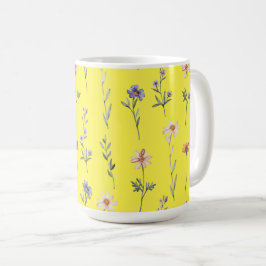 Taza De Café Acuarelas de Flores Silvestres