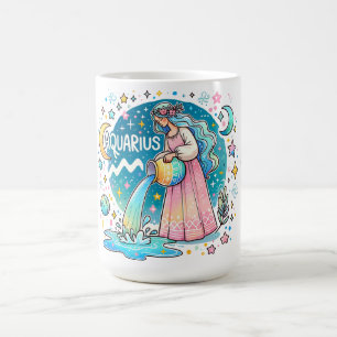 Taza De Café Acuario Zodiaco Aguador Astrología