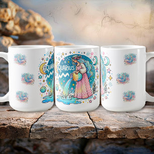 Taza De Café Acuario Zodiaco Aguador Astrología