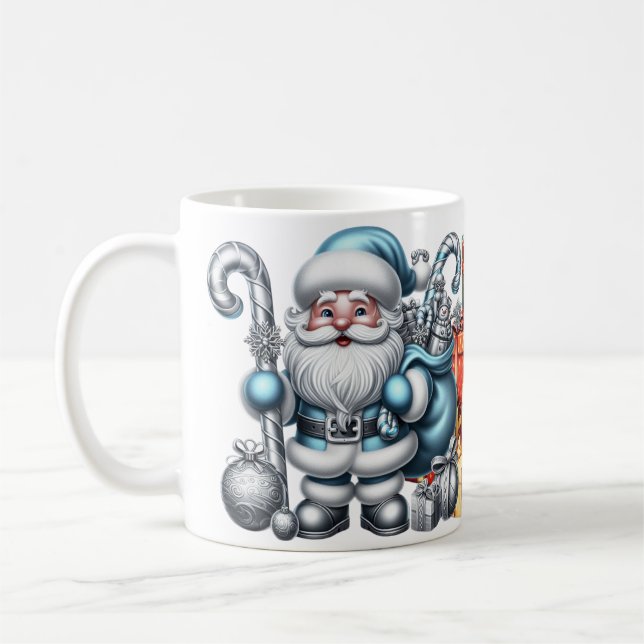 Taza De Café AD 021 - Gráfico digital de Navidad Santa Claus 3d (Izquierda)
