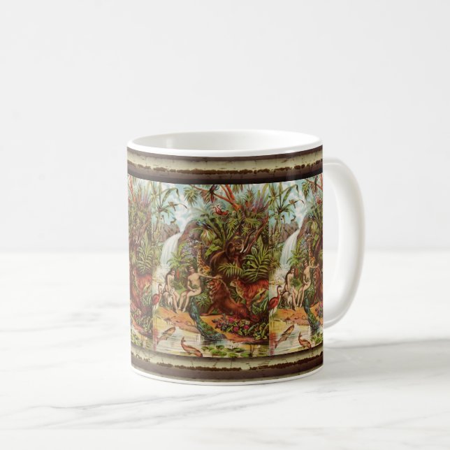 Taza De Café Adán y Eva en el jardín (Anverso derecho)