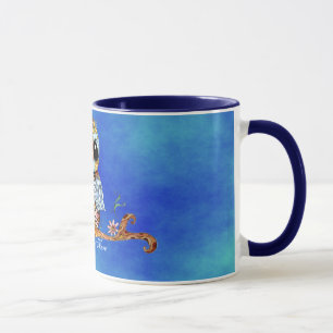Taza de café adaptable del búho colorido