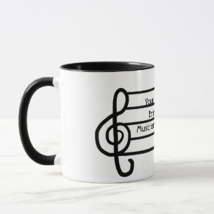 Taza de café adaptable del músico del clef agudo