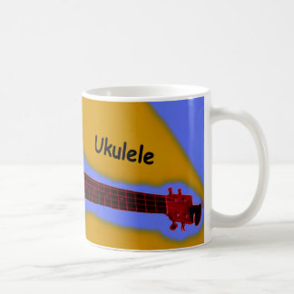 Taza de café adaptable del Ukulele #2: Rojo en el