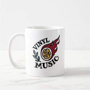 Taza De Café Adaptador de 45 RPM Tatuaje Llama Música en Vinilo