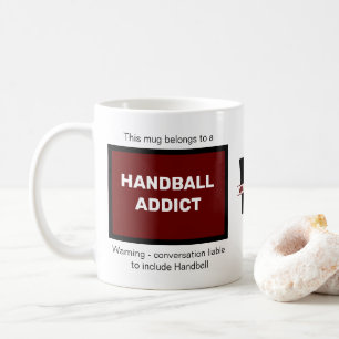 Taza De Café Addicto para balonmano Añadir su nombre Monograma 