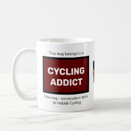 Taza De Café Addicto para ciclismo Añadir su nombre Monograma i