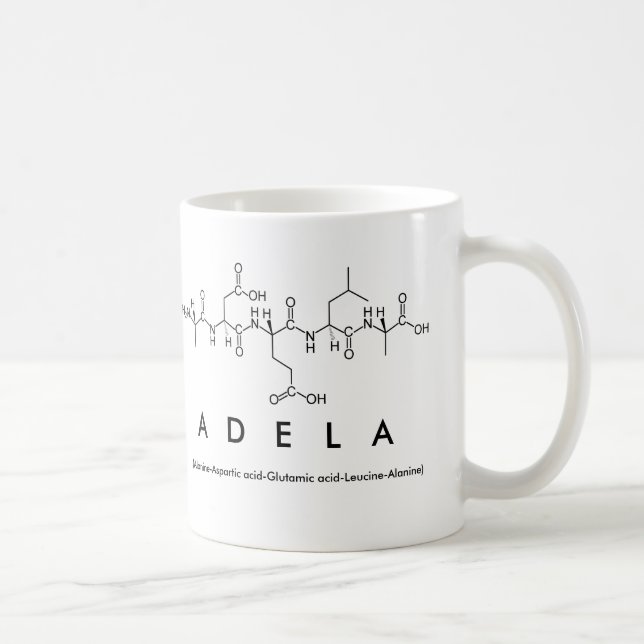 Taza De Café Adela peptide name mug (Derecha)