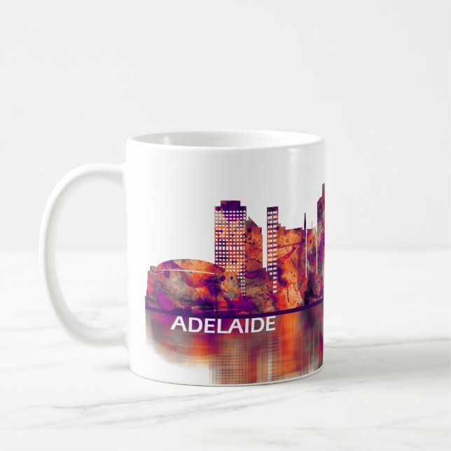 Taza De Café Adelaide Australia Skyline (Izquierda)