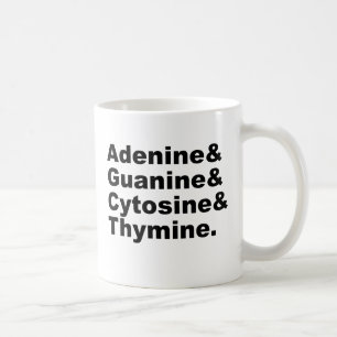 Taza De Café Adenine Guanine Citosina Nucleótidos de ADN de la
