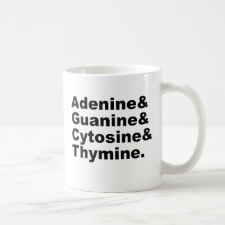 Taza De Café Adenine Guanine Citosina Nucleótidos de ADN de la