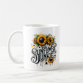Taza De Café Adicto a girasoles Personalizado