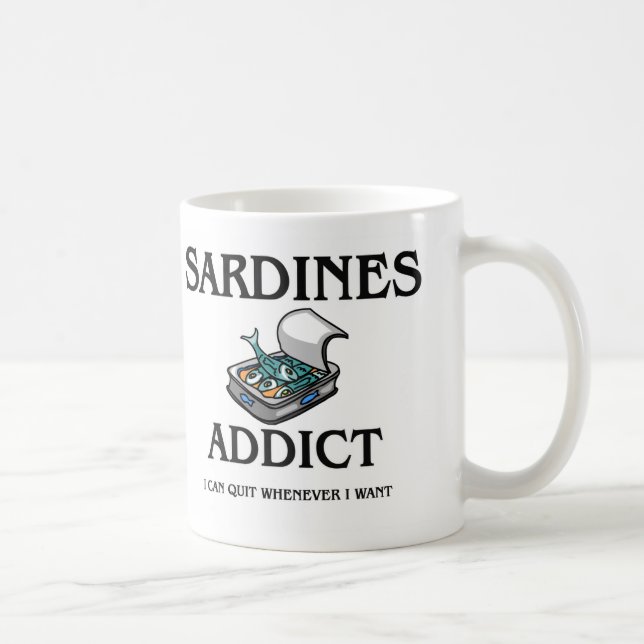 Taza De Café Adicto a las sardinas (Derecha)