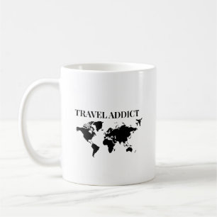 Taza De Café Adicto a los viajes - regalo de viaje por el mundo