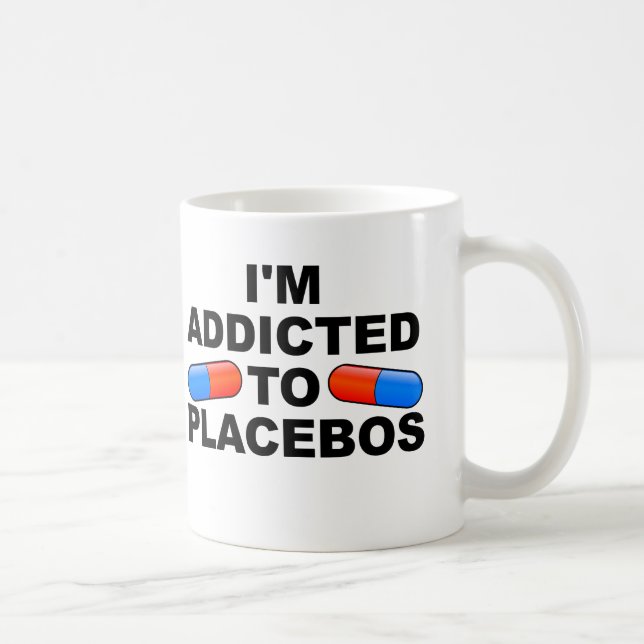 Taza De Café Adicto a Placebos Gracioso Mug o Travel Mug (Derecha)