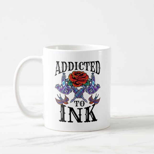 Taza De Café Adicto a Tattooed Tattoo Lover (Izquierda)