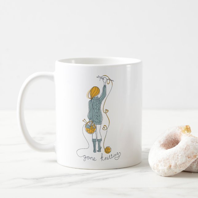 Taza De Café Adicto a tejer (Con donut)