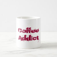 Adicto al café en letra roja