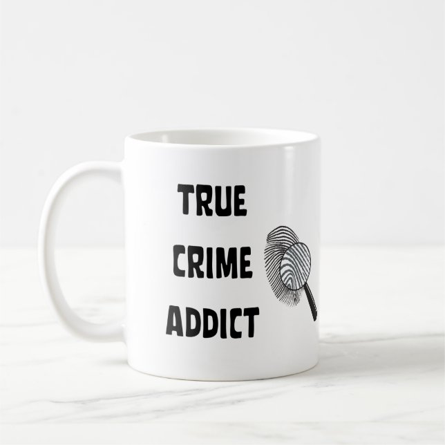 Taza De Café Adicto al crimen verdadero (Izquierda)