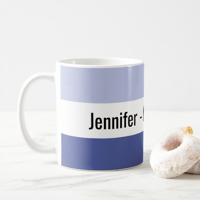 Taza De Café Adicto de corrección personalizado de dos tonos az (Con donut)