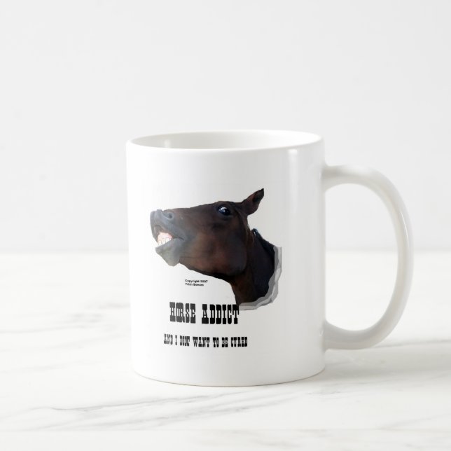 Taza De Café Adicto divertido al caballo (Derecha)