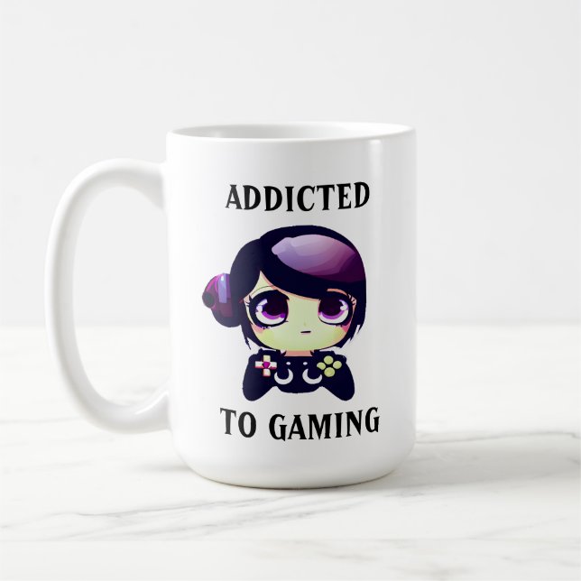 Taza De Café Adicto personalizado a juego de Chica Kawaii (Izquierda)
