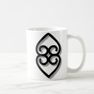 Taza De Café Adinkra - earth-BW