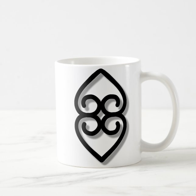 Taza De Café Adinkra - earth-BW (Derecha)