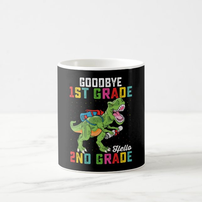 Taza De Café Adiós 1er Grado Hola 2do Grado T Rex Dinosaurio (Centro)