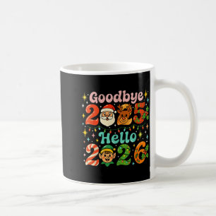 Taza De Café Adiós 2025 Hola 2026 Lindo Navidad Año Nuevo