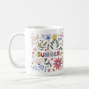 Taza De Café Adiós Escuela, Hola Summer Y Flores