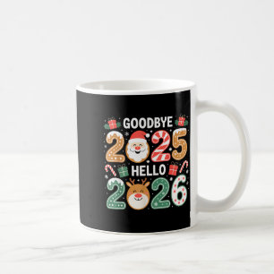Taza De Café Adiós Feliz 2025 Hola 2026 Año Nuevo Festivo Loo