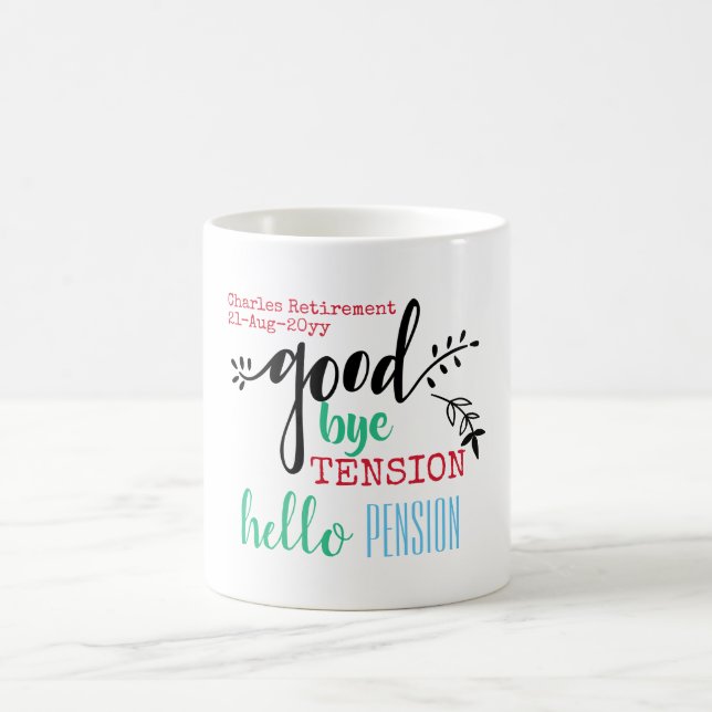 Taza De Café Adiós Tensión Hola Pensión Jubilación Personal (Centro)