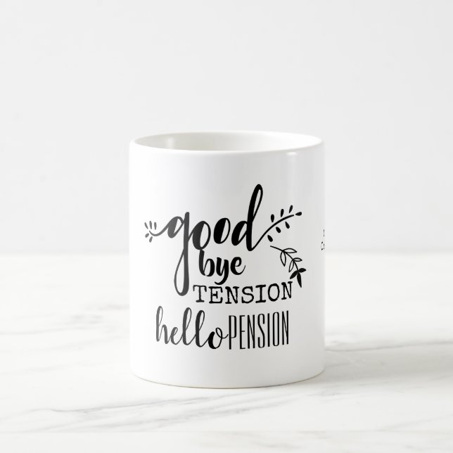 Taza De Café Adiós Tensión Hola Pensión Jubilación Personal (Centro)
