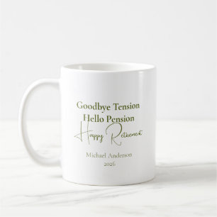 Taza De Café Adiós Tensión Hola Pensión Regalo de Jubilación