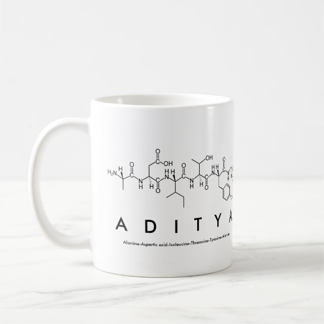 Taza De Café Aditya peptide name mug (Izquierda)