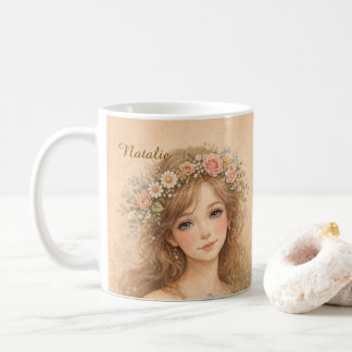 Taza De Café Adjunta tu foto y nombre Pintura en acuarela Bonit