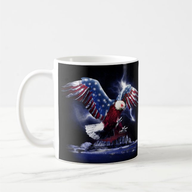 Taza De Café Adler mit Flügeln der amerikanischen Flagge