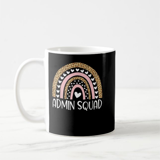 Taza De Café Admin Squad Administrator Rainbow Teacher Back To  (Izquierda)