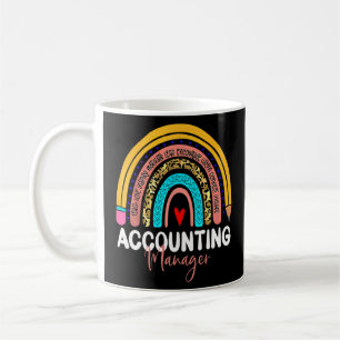 Taza De Café Administrador de contabilidad Leopard Rainbow Acco
