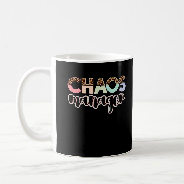 Taza De Café Administrador de Office Funny Chaos Manager (Izquierda)